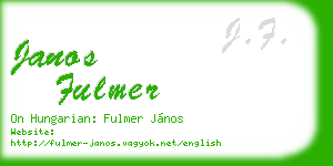 janos fulmer business card