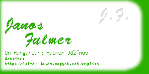 janos fulmer business card